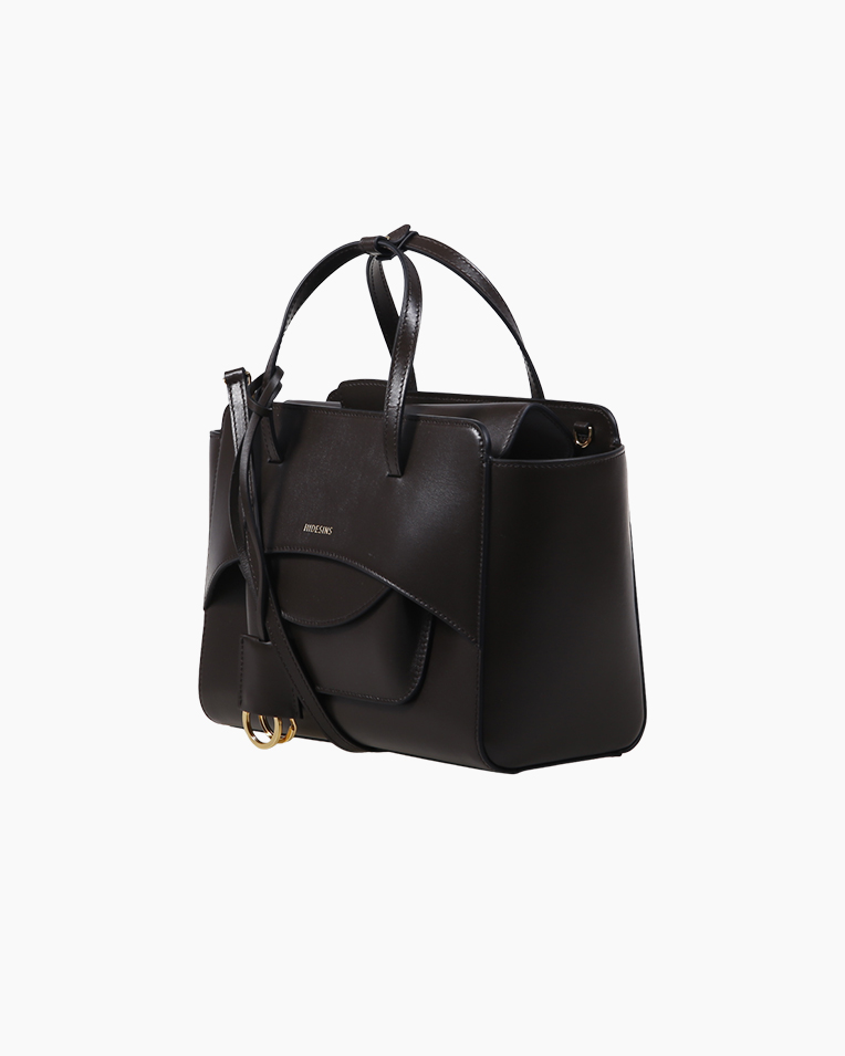 Сумка жіноча Hidesins shoulder bag FLAP M через плече шкіра темно коричневий 34×21×12 см FL12TRTMR