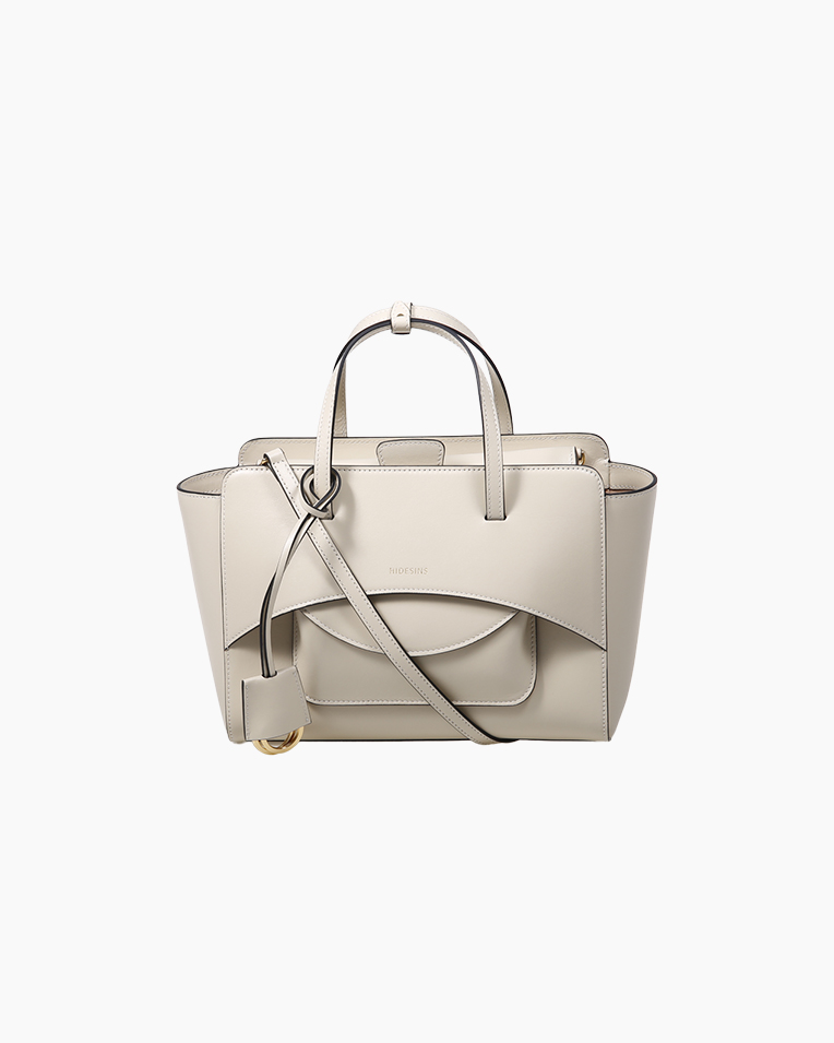 Сумка жіноча Hidesins shoulder bag FLAP M через плече бежева шкіра 34×21×12 см FL12TRWNEb