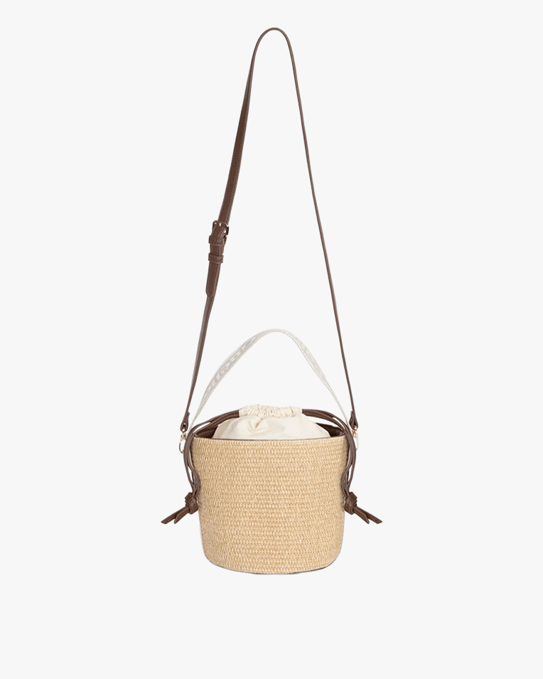 Сумка жіноча Gaëlle Paris mini bucket через плече бежева текстиль 20x10х20 см GAACW03136