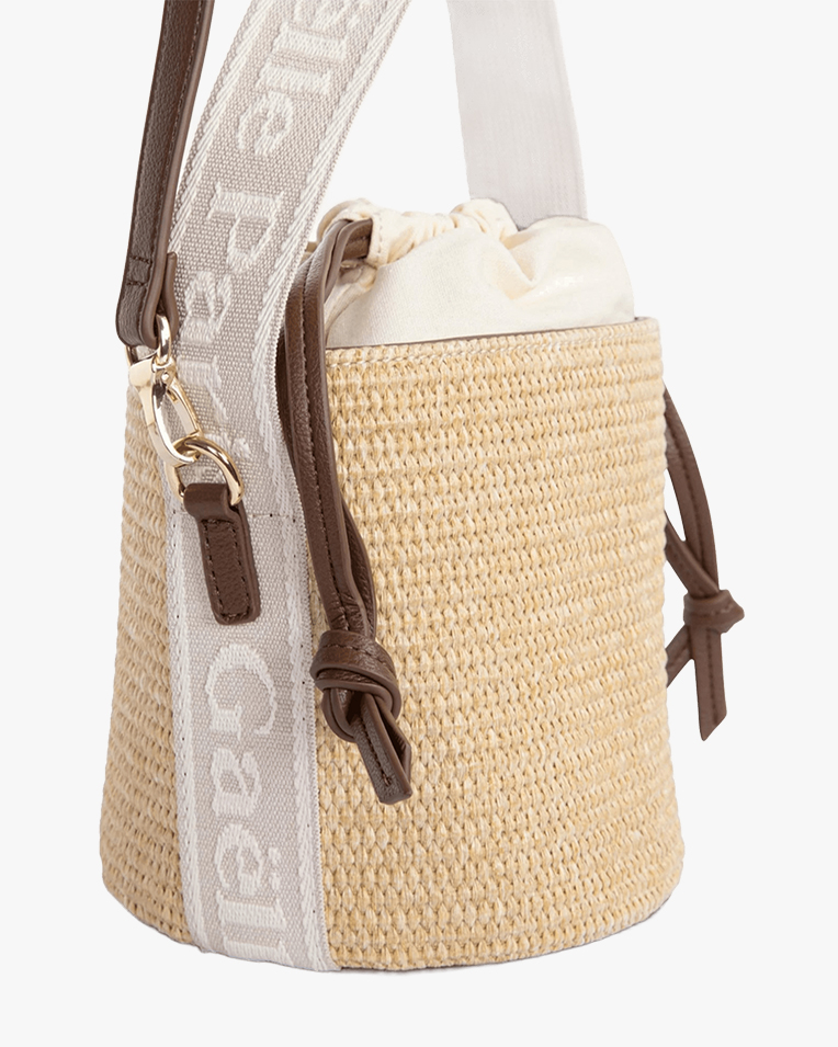 Сумка жіноча Gaëlle Paris mini bucket через плече бежева текстиль 20x10х20 см GAACW03136