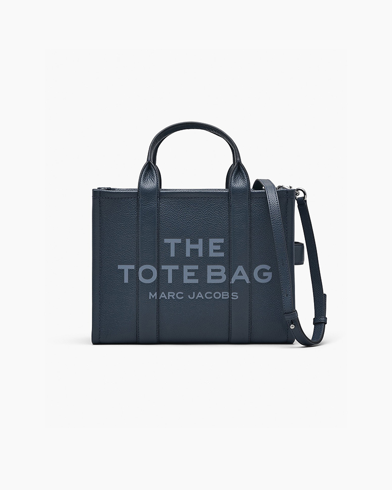 Сумка Marc Jacobs The Leather Medium Tote Bag, тоут зернистая кожа синяий 34x15х27 см H004L01PF21 426