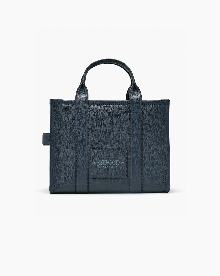 Сумка Marc Jacobs The Leather Medium Tote Bag, тоут зернистая кожа синяий 34x15х27 см H004L01PF21 426