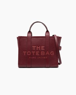 Сумка Marc Jacobs The Leather Medium Tote Bag, тоут зернистая кожа вишневый 34x15х27 см H004L01PF21602