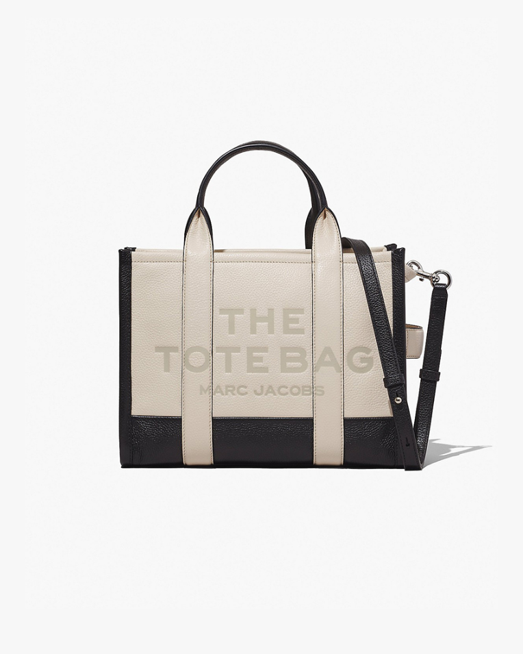 Сумка Marc Jacobs The Colorblock Medium Tote Bag тоут кросс-боди кожа черный-бежевый 34x15х27 см H007L01RE22