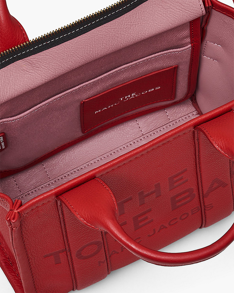 Сумка Marc Jacobs The Leather Small Tote Bag, тоут зернистая кожа красный 26x13х21 см H009L01SP21-617