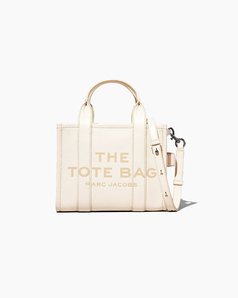 Сумка Marc Jacobs The Leather Small Tote Bag, тоут зернистая кожа белый 26x13х21 см H009L01SP21140