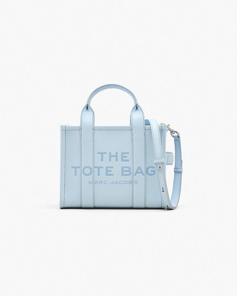 Сумка Marc Jacobs The Leather Small Tote Bag, тоут зернистая кожа голубой 26x13х21 см H009L01SP21465