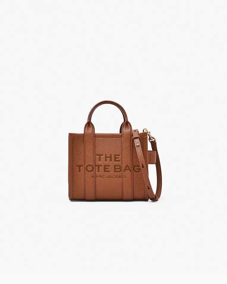 Сумка Marc Jacobs The Leather Micro Tote Bag, тоут зернистая кожа карамель 18x10х15 см H053L01RE22-212