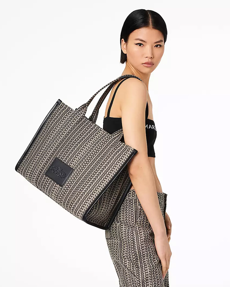 Сумка Marc Jacobs The Monogram Large Tote, тоут жаккард бежевый 42x16х34 см H075M01RE21