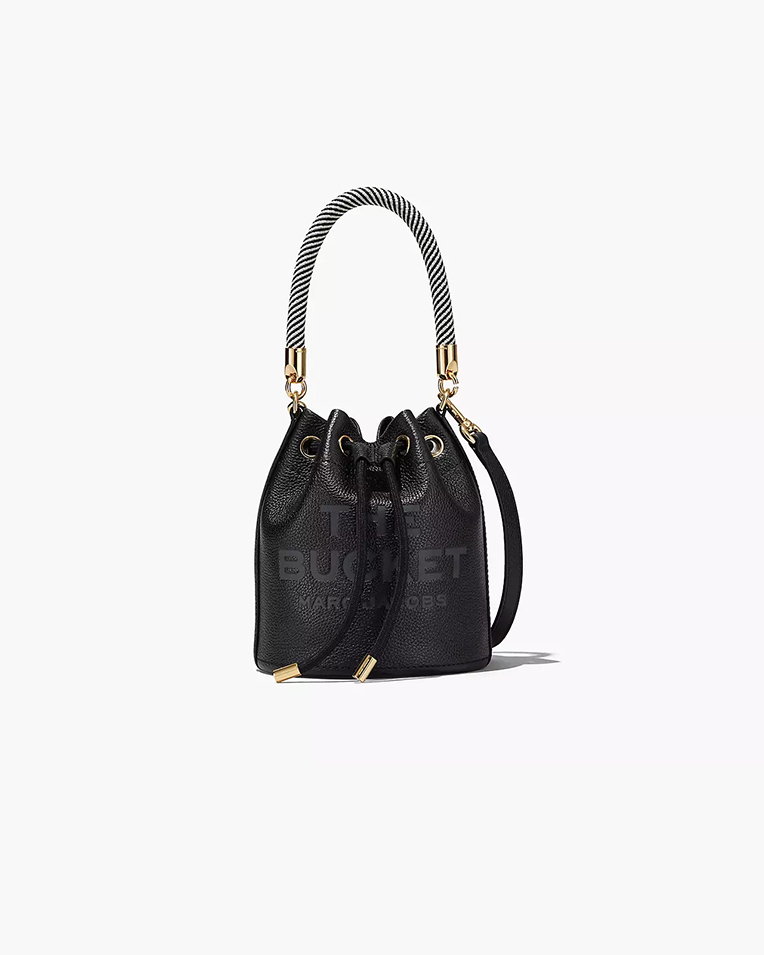 Сумка Marc Jacobs The Leather Bucket bag, торба через плечо зернистая кожа черный 16x16х21 см H652L01PF22001