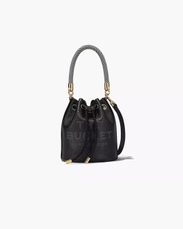 Сумка Marc Jacobs The Leather Bucket bag, торба через плечо зернистая кожа черный 16x16х21 см H652L01PF22001