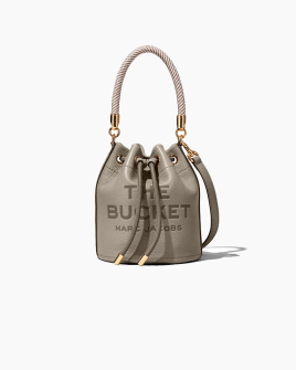 Сумка Marc Jacobs The Leather Bucket bag, торба через плечо зернистая кожа серый 16x16х21 см H652L01PF22055