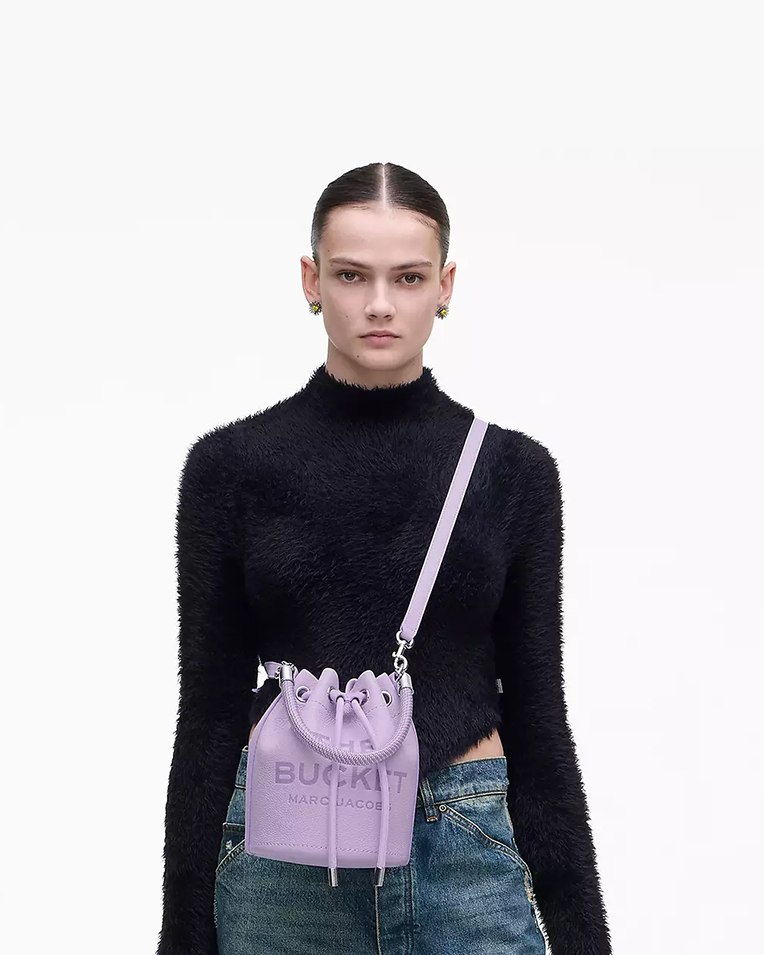 Сумка Marc Jacobs The Leather Bucket bag, зернистая кожа лиловый 16x16х21 см H652L01PF22545