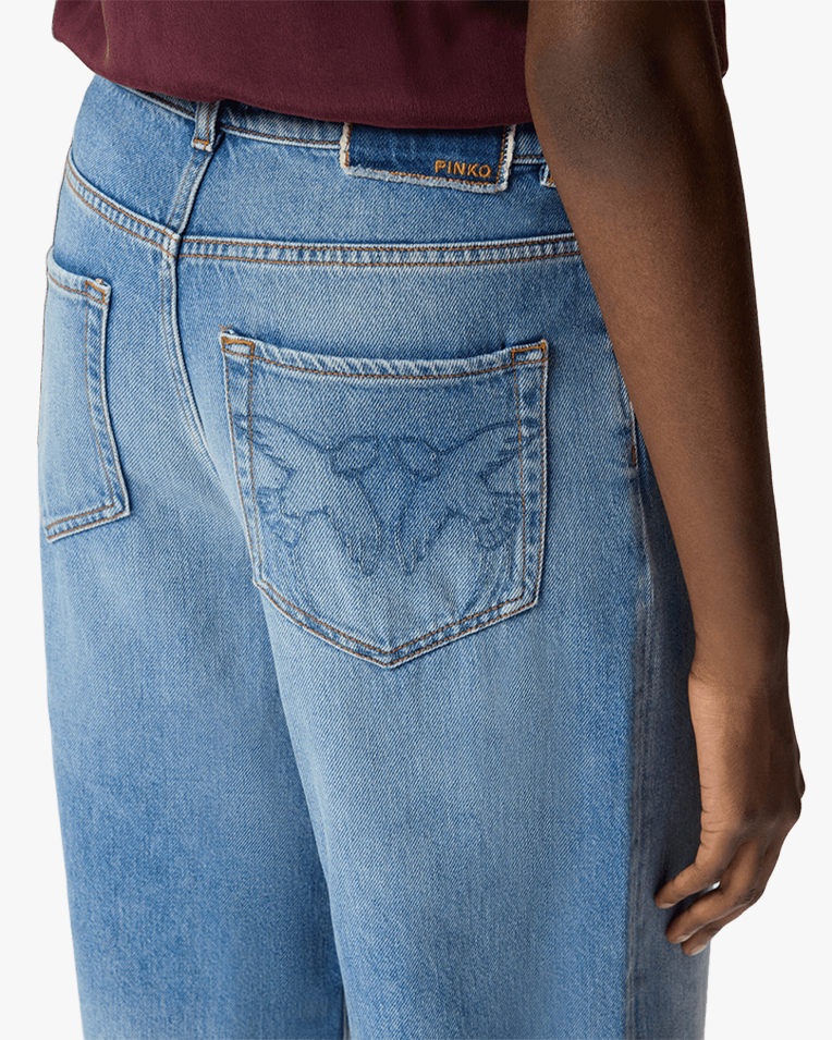 Женские джинсы зауженные Pinko Estelle Egg хлопок синие 103857A341PJF