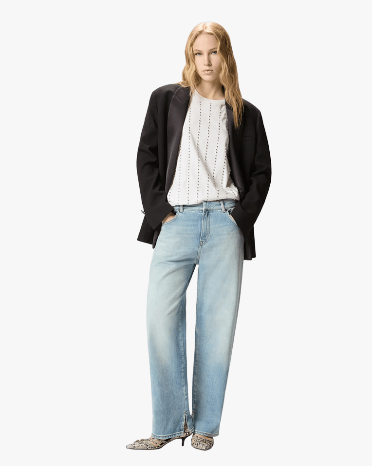 Жіночі джинси прямого крою Pinko Lovely Loose бавовна з блакитним логотипом 104600A379PJE