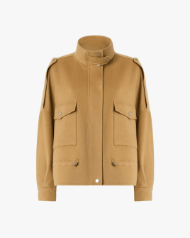 Жіноче коротке пальто Pinko Crostino Caban бежевий шерсть 105341A2XMCAM
