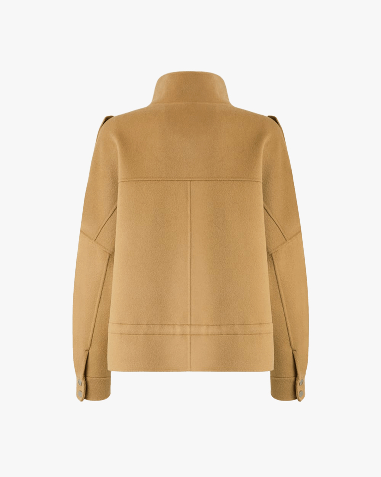 Женское короткое пальто Pinko Crostino Caban бежевый шерсть 105341A2XMCAM