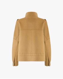 Женское короткое пальто Pinko Crostino Caban бежевый шерсть 105341A2XMCAM