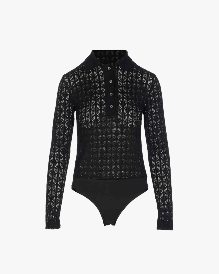 Жіночий трикотажний боді Pinko Yoana з вовною чорний 105977A2YIZ99