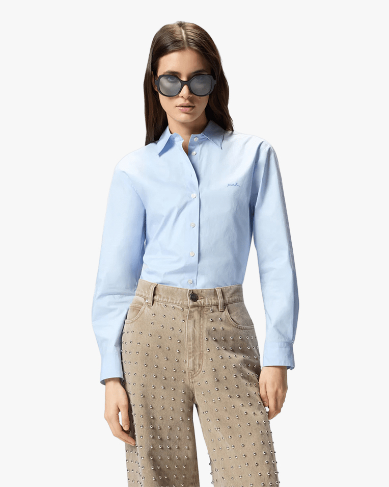 Женская рубашка Pinko Connie Camicia хлопок голубой 106248A32LG50