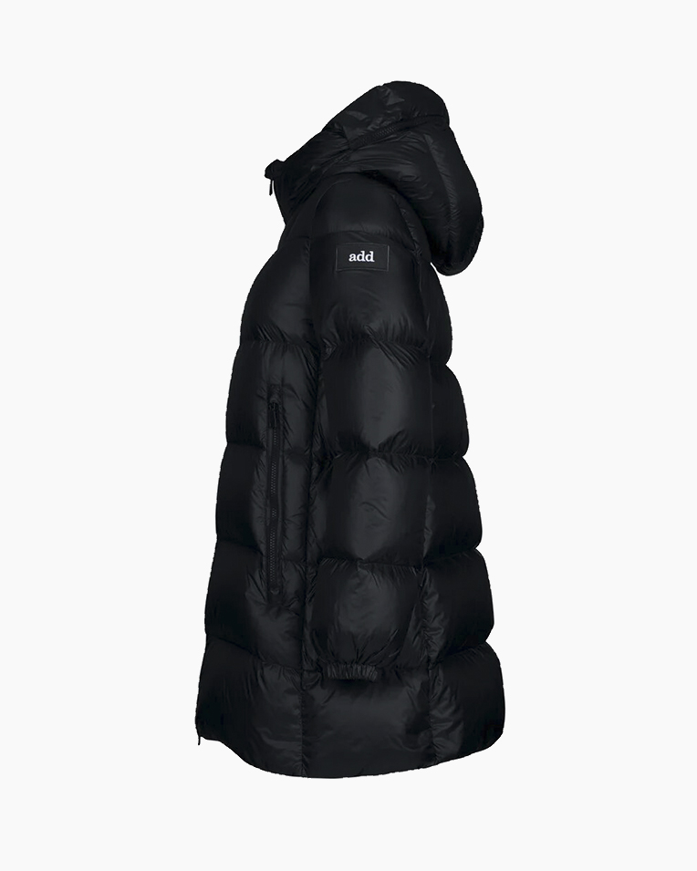 Женский пуховик длинный Add полиамид черный 10AW173-8507