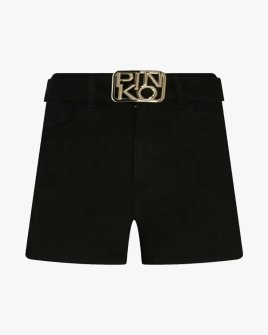 Женские джинсовые шорты Pinko с пряжкой логотипа хлопок черный 1J10N1 Y652