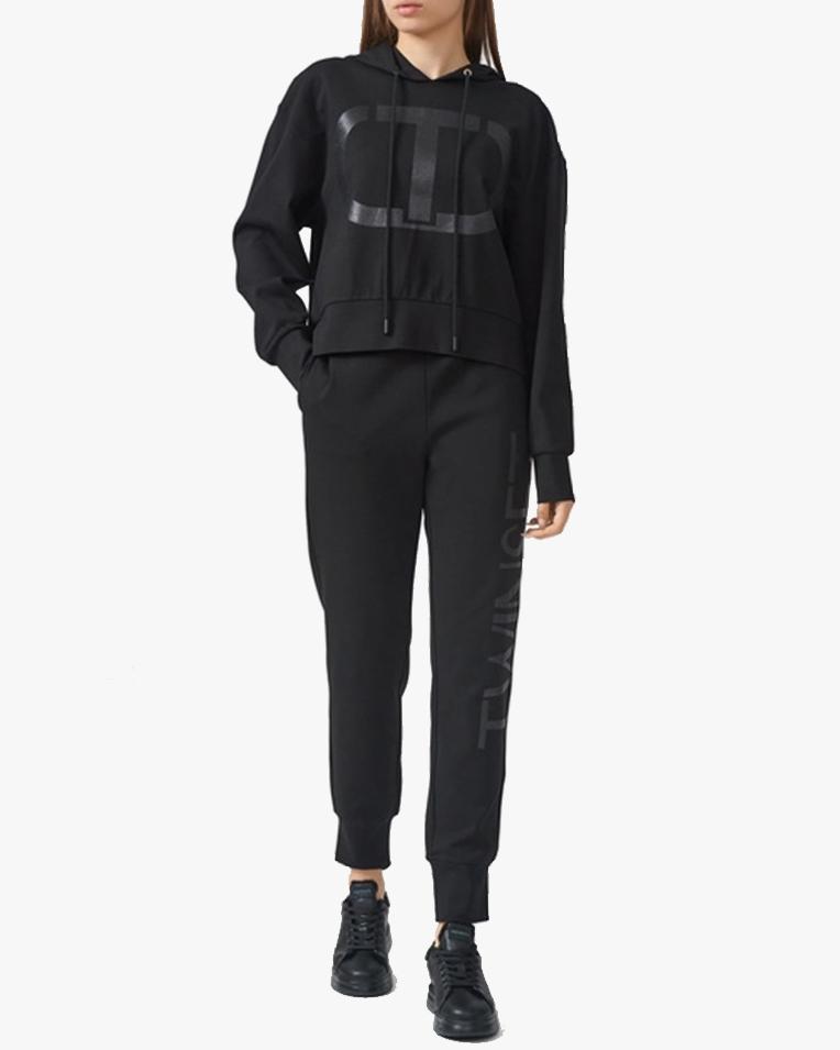 Жіночий спортивний костюм Twinset з логотипом Oval чорний 232TP2082+232TP2621
