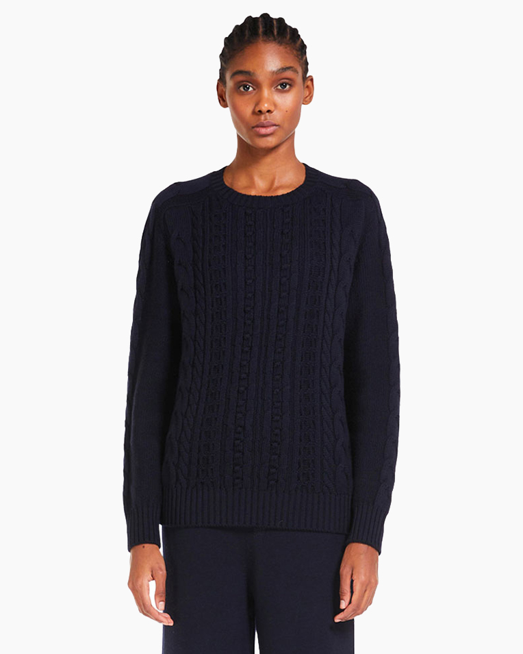 Жіночий костюм Max Mara Verusca + Visone вовна темно синій 2333660736600-006 + 2333360336600-006