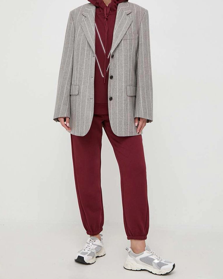 Жіночий костюм Max Mara Leisure світшот з штанами бавовна бордова 2339260-23378608