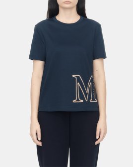 Жіноча футболка Max Mara Monviso з логотипом синій 2339760336601 12