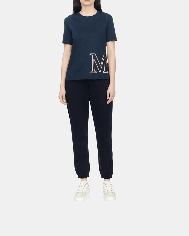 Жіноча футболка Max Mara Monviso з логотипом синій 2339760336601 12