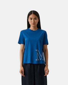 Жіноча футболка Max Mara Monviso з логотипом синій 2339760336602 15