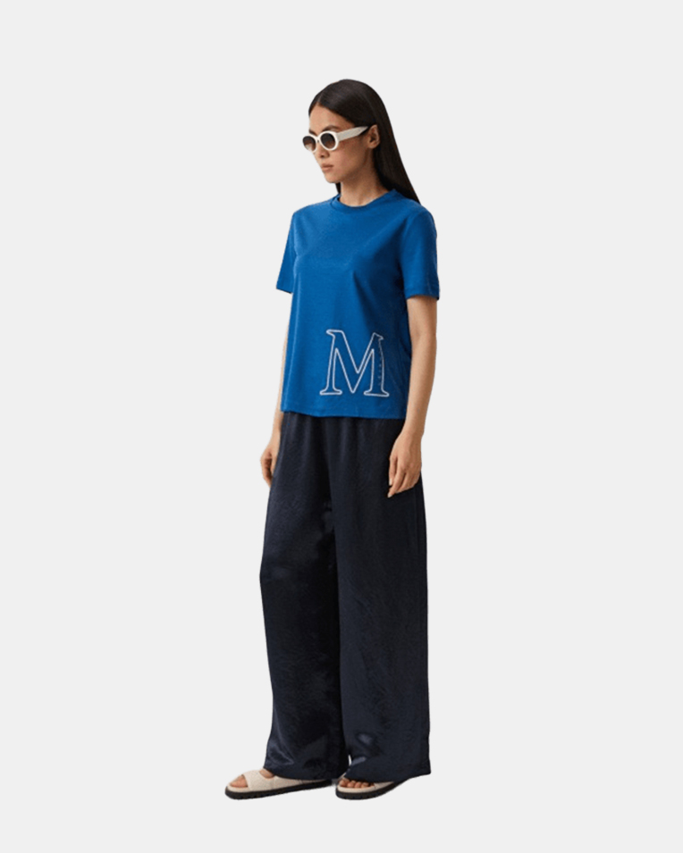 Жіноча футболка Max Mara Monviso з логотипом синій 2339760336602 15