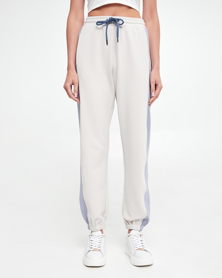 Жіночий костюм Max Mara Roccia + Markus бавовна молочна з блакитними вставками 2416781038-002