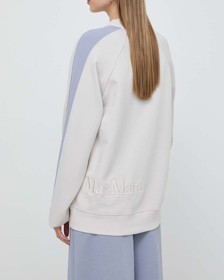 Жіночий костюм Max Mara Vals на блискавці + Markus бавовна молочна з блакитними вставками 2416921028600-002 + 2416781038-002