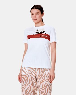 Жіноча футболка Max Mara Obliqua з принтом білий 2416941108600 11