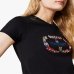 Женская футболка Twinset с аппликацией хлопок черный 241TP2214-00006