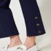 Женский костюм Twinset Oval T жакет с укороченными штанами с пуговецами вискоза синий 241TP2270