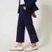 Женские брюки Twinset с пуговицами Oval T вискоза синий 241TP2273