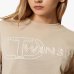 Женский свитшот Twinset с вышивкой логотипа хлопок бежевый 241TP2490