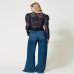 Жіночі джинси широкого крою Twinset Wide leg jeans with belt синій поліестер 241TP2662