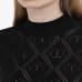 Женская футболка Twinset с перфорацией логотипа Oval T хлопок черный 241TP3073