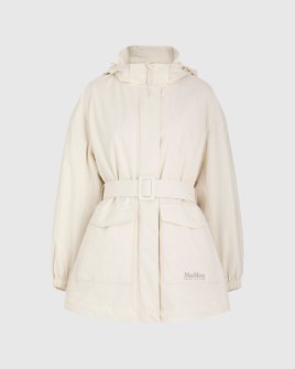 Жіноча парка Max Mara Circolo з капюшоном та ременем молочний 2426486018600-017