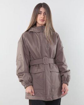 Жіноча парка Max Mara Circolo з капюшоном та ременем шоколад 2426486018600-018
