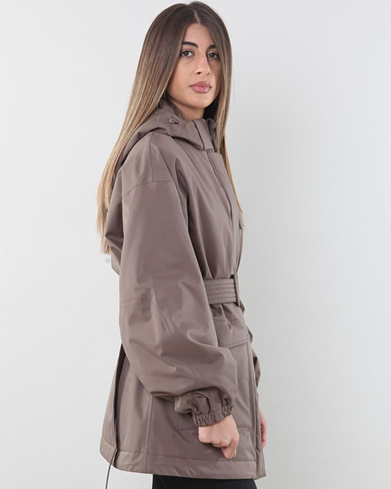 Жіноча парка Max Mara Circolo з капюшоном та ременем шоколад 2426486018600-018