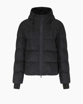 Жіночий пуховик короткий Max Mara Candia з капюшоном чорний 2426486058600-003