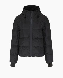 Жіночий пуховик короткий Max Mara Candia з капюшоном чорний 2426486058600-003