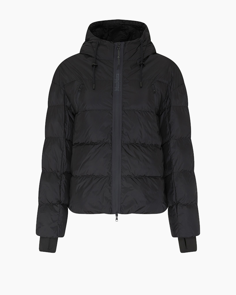 Жіночий пуховик короткий Max Mara Candia з капюшоном чорний 2426486058600-003
