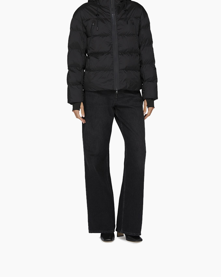 Жіночий пуховик короткий Max Mara Candia з капюшоном чорний 2426486058600-003