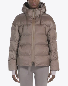 Жіночий пуховик короткий Max Mara Candia з капюшоном шоколад 2426486058600-002